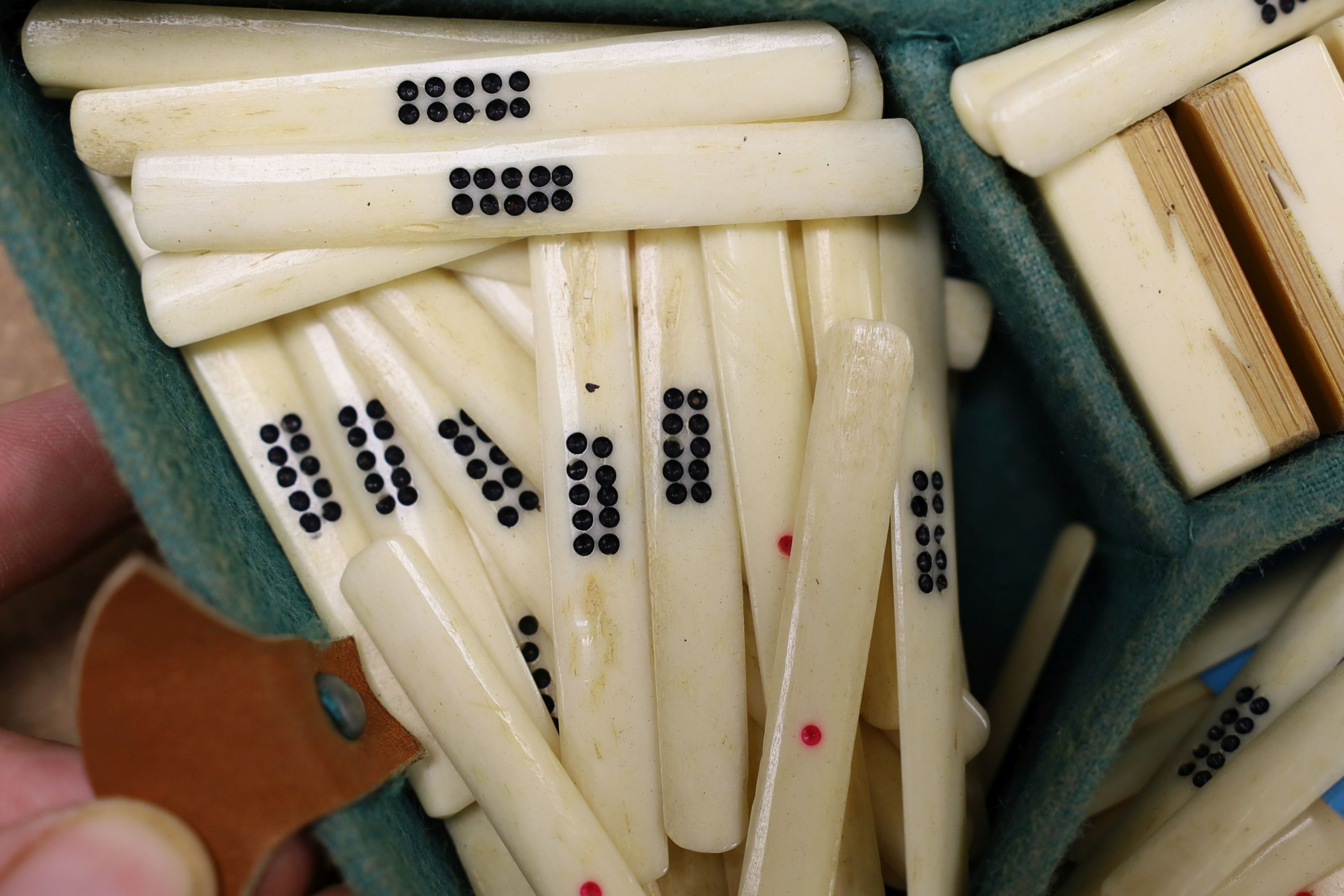 A leather boxed mahjong game